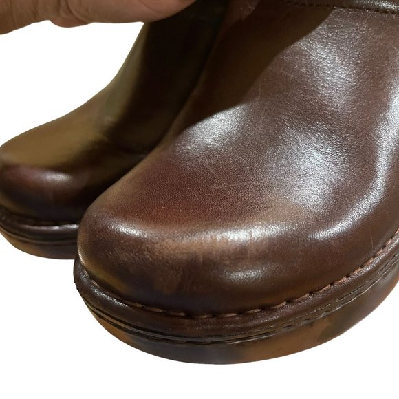 Ariat Danish Clogs Brown Leather Slip-on Wedge Shoes Size 38 - Picture 5 of 8